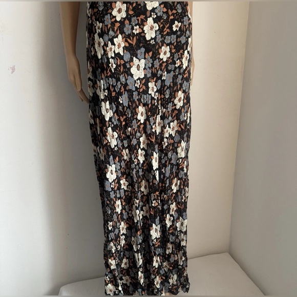 🆕Free People All I Wanted Maxi Slip Dress Black Combo Straps Slit XL🆕 - Picture 9 of 16